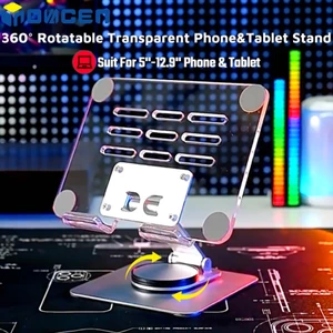 Giá Đỡ Điện Thoại / Máy Tính Bảng Trong Suốt Xoay 360 Độ Tiện Dụng° Giá Đỡ Máy Tính Bảng / Điện Thoại Từ 4.7 '' Đến 12.9 '' Bằng Nhôm Có Thể Gập Lại