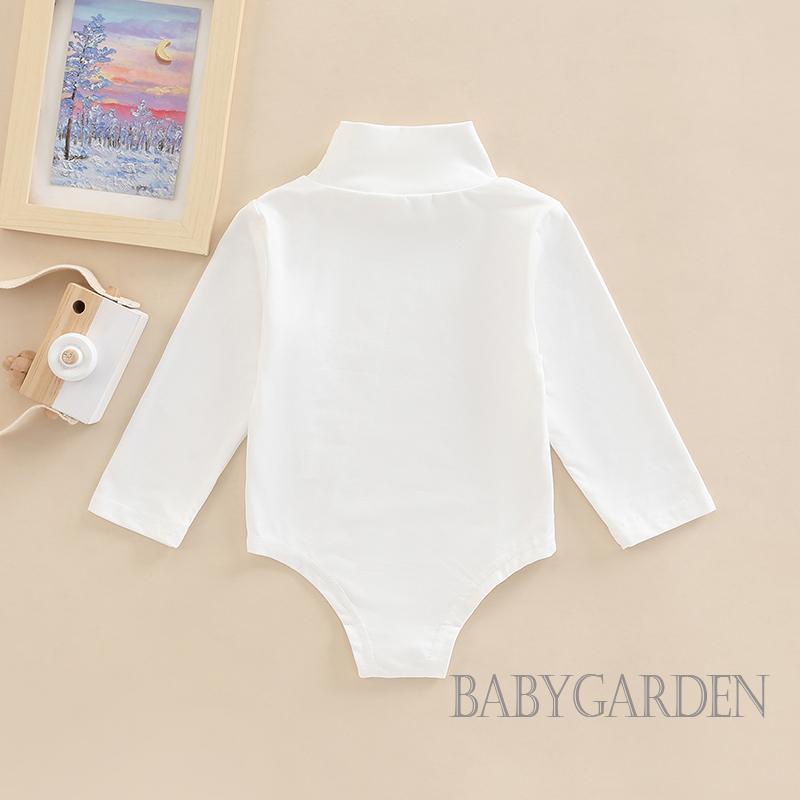 Bộ Áo Liền Quần Tay Dài Cổ Lọ Màu Sắc Trơn Thời Trang Mùa Xuân Xinh Xắn Cho Bé Trai Và Gái