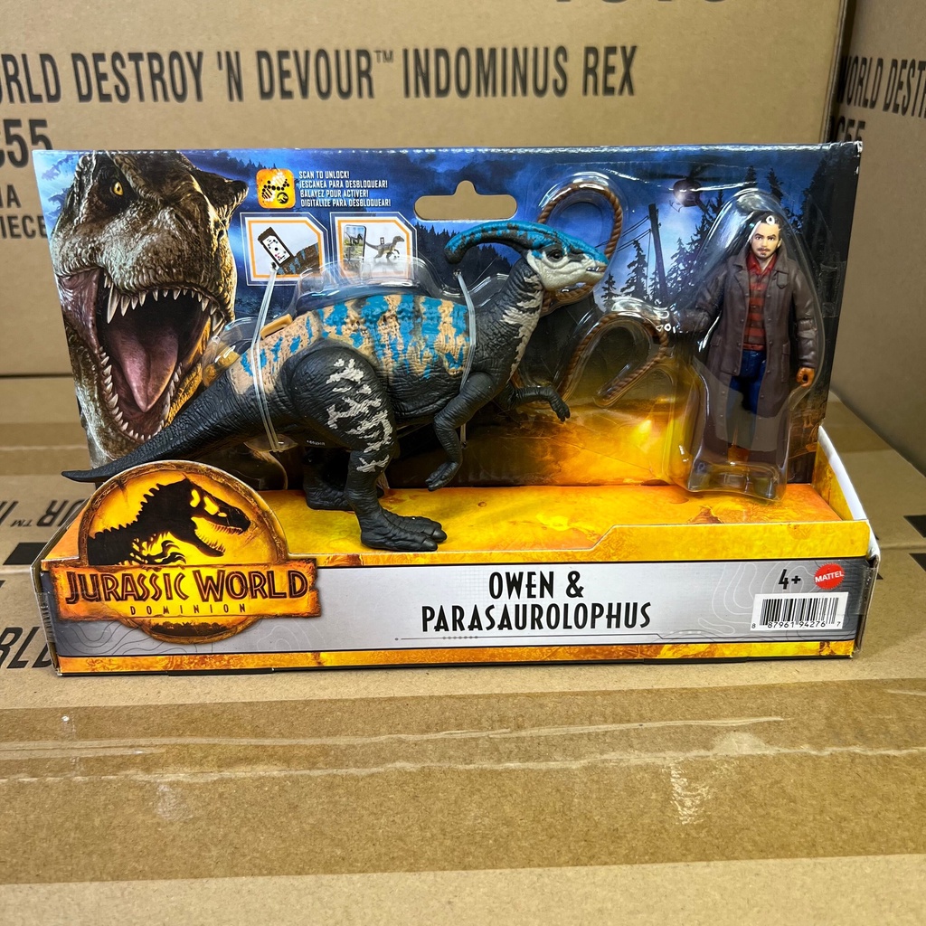 Jurassic World Dominion Owen And Juvenile Parasaurolophus Human And Dino Pack Movie Inspired Gwm29 2798