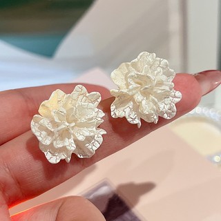 Bông Tai Hình Hoa Trà Trắng Đơn Giản Dễ Thương Phong Cách Nhật Hàn