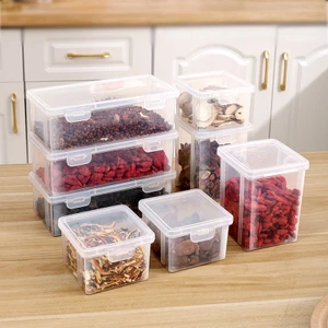Hộp nhựa đựng gia vị trong suốt nắp đậy kín 3 kích thước tiện dụng cho nhà bếp