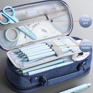 Túi Đựng Bút Bằng Vải canvas Đa Năng Sức Chứa Lớn Phong Cách Hàn Quốc Cho Học Sinh