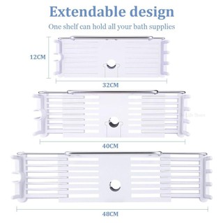 Kệ phòng tắm JKDESIGN, Không cần khoan Kệ tắm mở rộng treo tường, Phụ kiện phòng tắm Giá đỡ vòi hoa sen đa chức năng Nhà vệ sinh