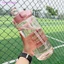 Bình nước 2 lít có ống hút, đánh dấu thời gian, nắp kín, di động cho xe đạp, thể dục mùa hè
