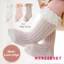 Mgg-baby Girl Tất Cao Cấp Đầu Gối Mềm Mại Frilly Dài Vớ Ren Thoáng Khí Ruffle Cho Trẻ Sơ Sinh