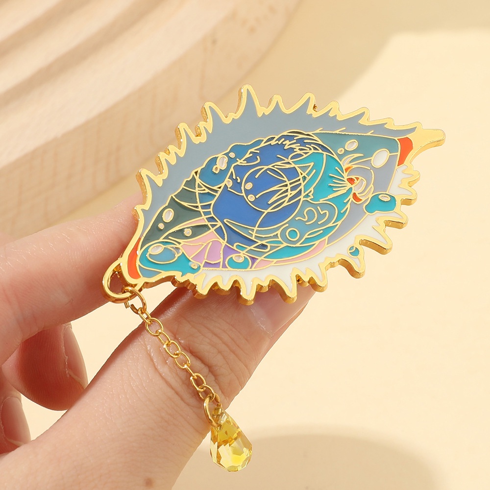 [yunyuan] Anime nhật bản jujutsu kaisen gojo satoru eyes chain enamel brooch backpack huy hiệu phụ kiện thời trang