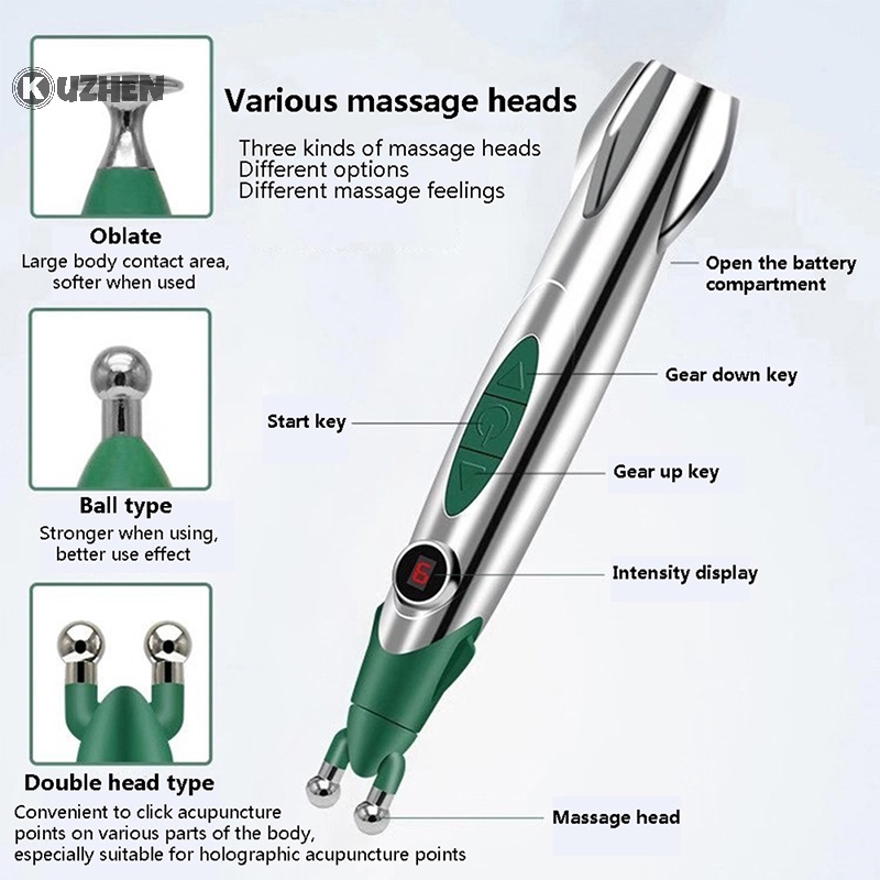 Kuzhen meridian bút massage điện tuần hoàn cơ massage châm cứu máy mát xa nóng