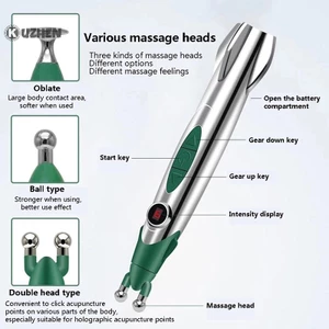 Kuzhen meridian bút massage điện tuần hoàn cơ massage châm cứu máy mát xa nóng