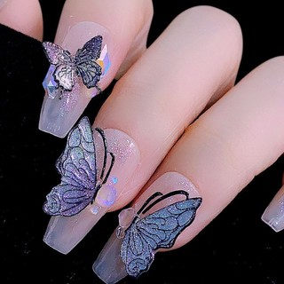 Kra Silicone Móng Tay Khắc Khuôn 3D Kích Thước Khác Nhau Bướm Dập Nổi Móng Tay Dập Stencils UV Gel Ba Lan Làm Móng Tay Khuôn