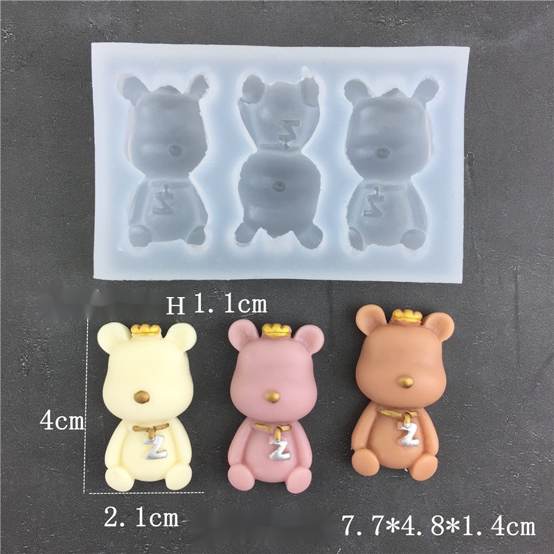 Khuôn Làm Bánh Bằng Silicone Hình Gấu Ăn Kem / Kẹo Đường / Kẹo / Xà Phòng DIY