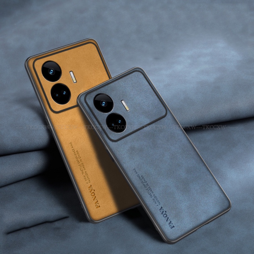 Ốp Điện Thoại Da PU Phối Vải Thời Trang Cho Realme C55 10 Pro + V30 V30t X2 XT GT Neo 5 SE
