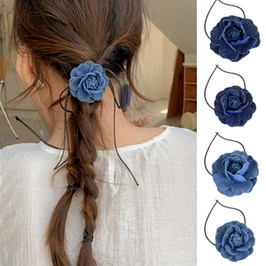 Mya Blue Camellia Hoa Vòng Cổ Tính Khí Dây Đeo Dài Vòng Cổ Trang Sức