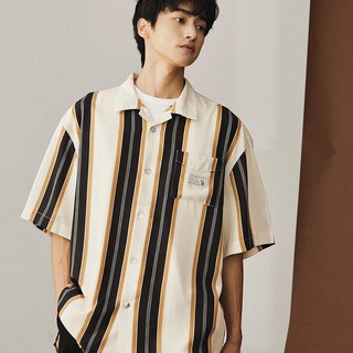 Áo Sơ Mi Ngắn Tay Họa Tiết Kẻ Sọc Phong Cách retro Thời Trang Cho Nam