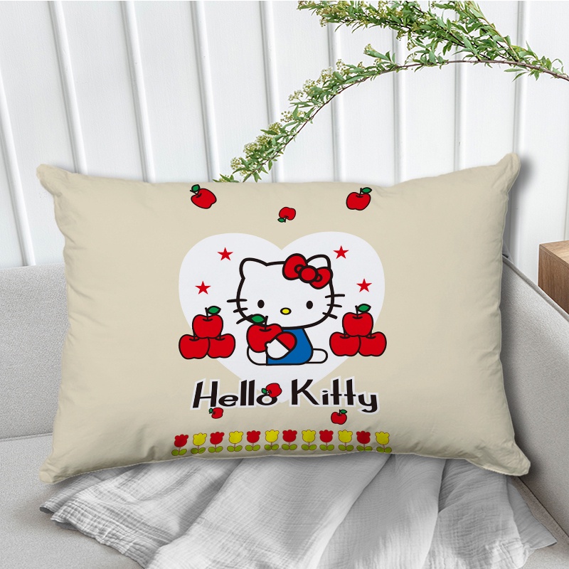 Vỏ Gối Chữ Nhật Một Mặt In Hình Hello Kitty Màu Hồng Dễ Thương Trang Trí Nhà Cửa (Không Kèm Lõi)