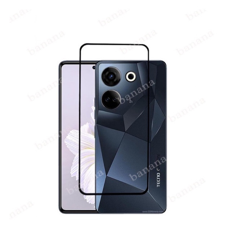 3 trong 1 Tecno Camon 20 Pro Kính Cường Lực Full Cover Phim Cho Tecno Camon 20 Premier 19 Pro 5G Spark 10 Pro 10C Pova 4 3 Neo Ống Kính Máy Ảnh Kính Bảo Vệ Màn Hình