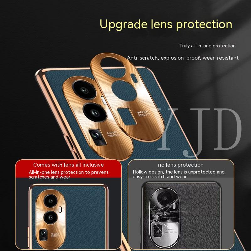 Ốp Điện Thoại Da Siêu Mỏng Chống Sốc Cho OPPO Reno10 Pro+