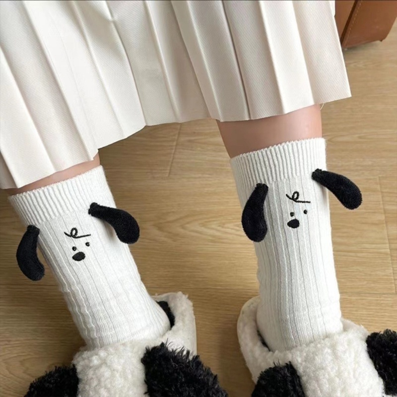 King Vớ Dệt Kim Hình Cún Bông 3d Dễ Thương Vui Nhộn Đường Phố