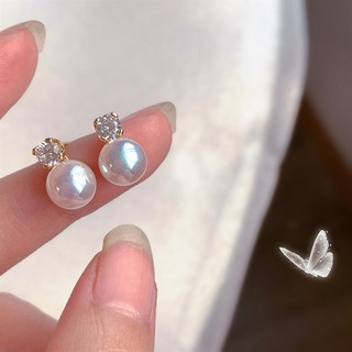 MEOWU Bông Tai Đính Pearl Gold Silver Phong Cách Hàn Quốc Độc Đáo Thời Trang Cho Nữ