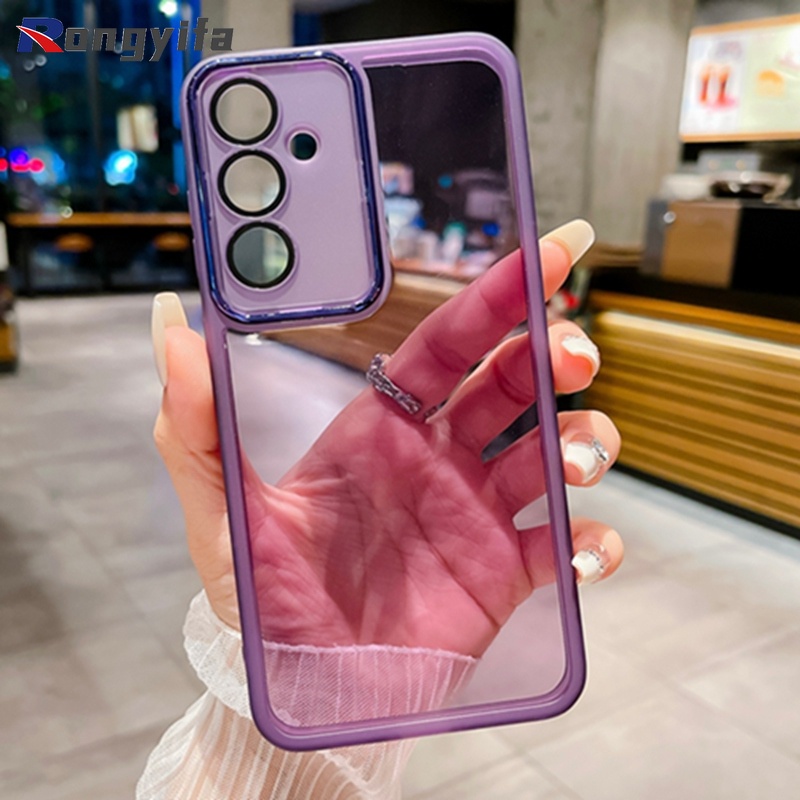 Ốp Điện Thoại TPU Mềm Màu Trơn Có Miếng Dán Bảo Vệ Camera Cho Samsung Galaxy S23 FE S22 Plus S22 + S22 Ultra S21 FE S20 FE