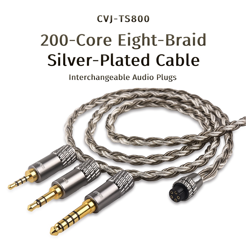 Dây Cáp Âm Thanh Mạ Bạc 200 Lõi 2.5 / 3.5 / 4.4mm CVJ TS800 Cho Tai Nghe Nami Mei
