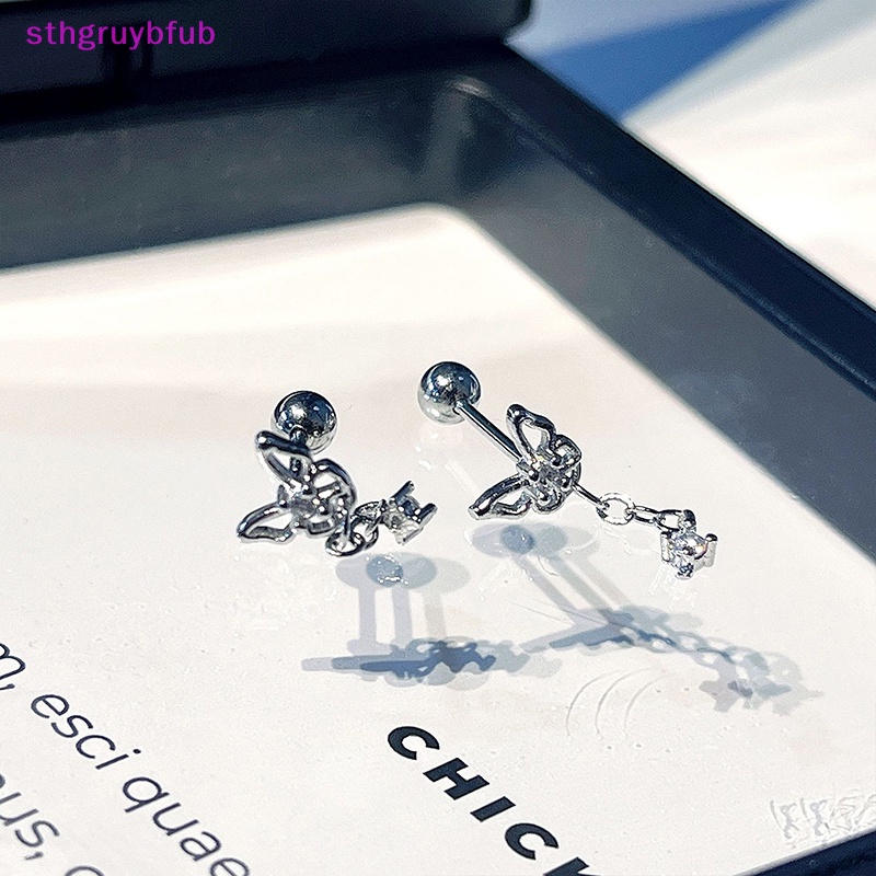Sthb 1 túi tua rua zircon xương tai xoắn ốc đinh bông tai dành cho nữ cô gái dự tiệc trang sức tốt quà tặng mới vn