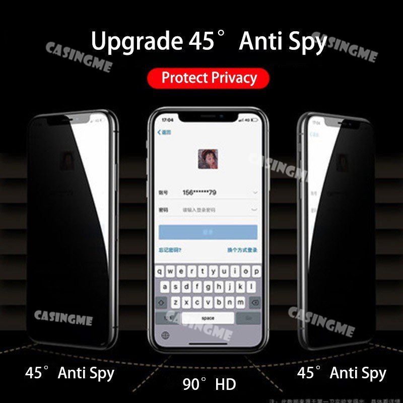 Realme C61 C63 C53 2023 Kính Cường Lực Riêng Chống Gián Điệp Full Cover Bảo Vệ Màn Hình Chống Peek Phim Riêng Tư Cho Realme C53 RealmeC53 C 53 53 53C 2023 4G 5G Phim Bảo Mật Chống Peek