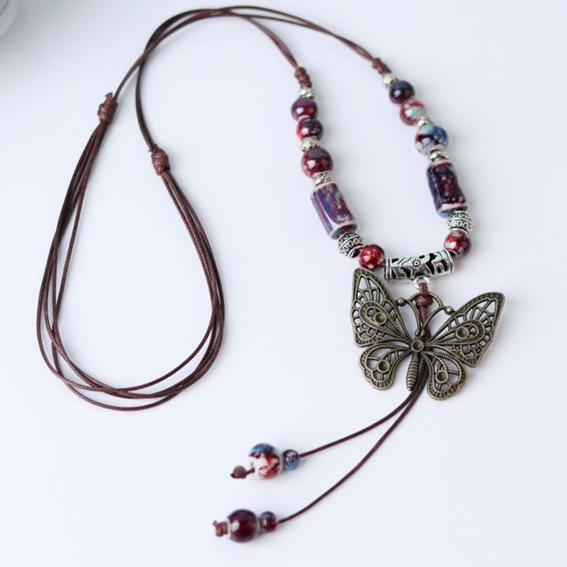 Vòng cổ Mặt Hình Bướm Phong Cách Vintage Thanh Lịch Cho Nữ
