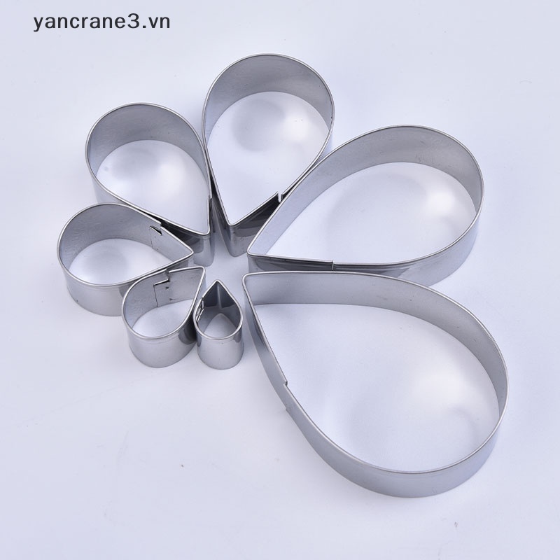 Bộ 7 Khuôn Cắt Bánh Mousse Bằng Thép Không Gỉ Hình Hoa / Trái Tim 3.vn