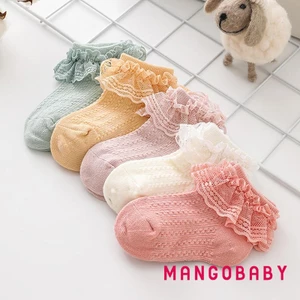 Mgg-kids Bé Gái Khiêu Vũ Tất Ren Dễ Thương Viền Bé Công Chúa Đầm Đi Bộ Tất Cho Bé Quần Áo Phụ Kiện