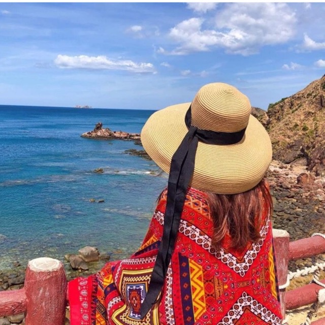 Khăn BOHO Đi Biển Nữ, Khăn Choàng Cổ Họa Tiết Thổ Cẩm Nhiều Màu Đa Dạng Mẫu Mã Siêu Dễ Thương 90x180cm - HOTI - KCB012