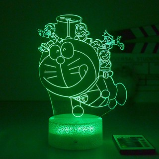 GC9 Doremon Đèn Ngủ Hình Anime Doraon 3d Đèn Truyện Tranh Chiếu Sáng Từ Xa LED Sạc USB Trang Trí Nhà Quà Tặng Sinh Nhật