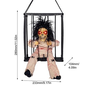 ASDFGER Halloween Tù Nhân Lồng Ma, Linh Kiện Điện Tử PP Vocalize Dạ Quang Hình Đầu Lâu, Cảm Biến Chuyển Động Trang Trí Đảng Chống Đỡ Halloween