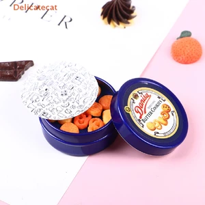 Nrl 1 Cái 1 / 12 Nhà Búp Bê Thu Nhỏ Đan Mạch Bánh Quy Màu Xanh Hộp Thiếc Bộ Phụ Kiện Nhà Bếp