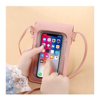 Túi Đeo Chéo Đựng Điện Thoại Trong Suốt Có Khóa Chạm Màn Hình Cảm Ứng Thời Trang Phong Cách Mới Cho Nữ