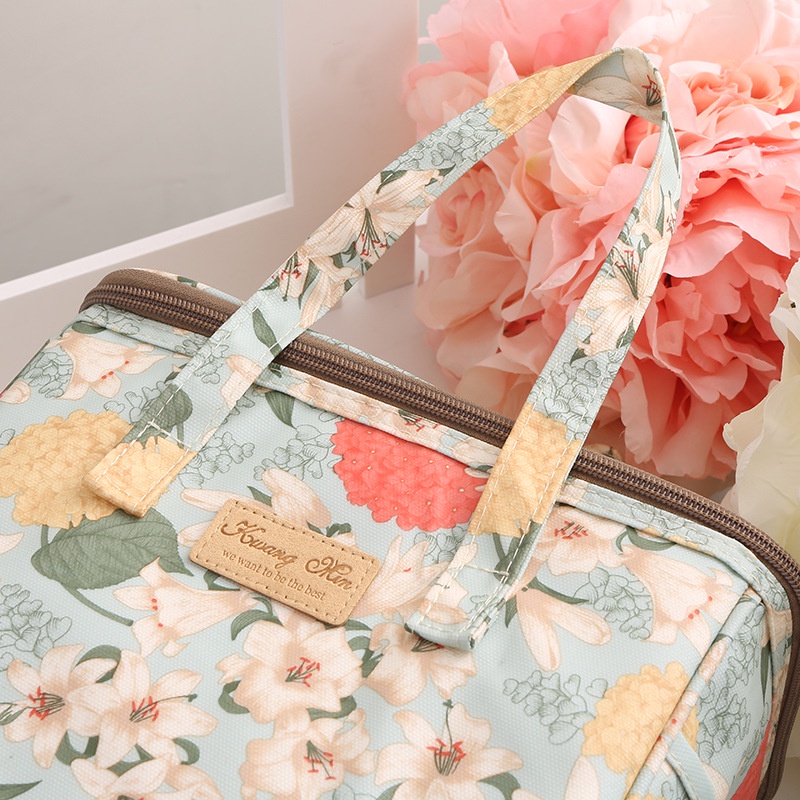 Túi giữ nhiệt ăn trưa canvas di động chống thấm, bento, picnic, kèm đá lạnh
