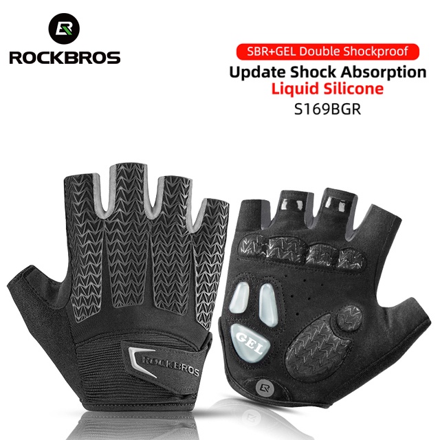 Rockbros Găng Tay Thể Thao Hở Ngón Chống Sốc Thoáng Khí