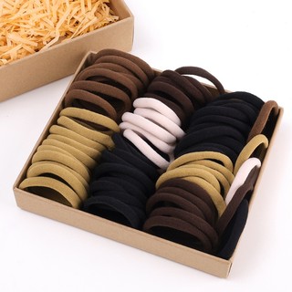 Set 20/ 50/ 100 Dây Buộc Tóc, Chun Buộc Tóc Mềm Co Giãn Nhiều Màu Sắc Đơn Giản Cho Nữ
