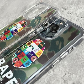 BAPE Ốp Điện Thoại Trong Suốt Chống Sốc Cho iphone 14 11 13 12 X XS Pro Max XR Mini 7 Samsung Galaxy S23 S22 ultra plus