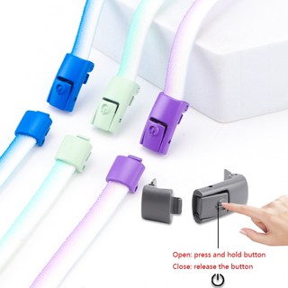 Flat Gradient Press Lock Không Dây Buộc Giày Dây Đàn Hồi Công Tắc Khóa Kim Loại Nhiều Màu Sắc Dây Giày Giày Thể Thao Không Dây Dây Giày