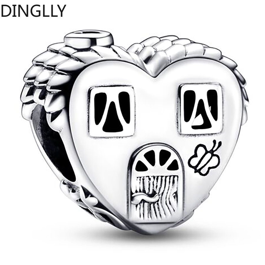 Hạt Charm Màu Sắc Bạc Hình Trái Tim Dùng Làm Trang Sức DIY