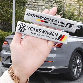 Miếng Dán Kim Loại Trang Trí Thân Xe Hơi Volkswagen VW R line GTI Polo Fox Gol Up Golf Beetle Santana Sagitar Tiguan Passat Touran Jetta Caddy Shsran Vento