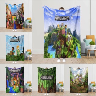 Minecraft Chăn Flannel Phiêu Lưu Hộp Cát, mềm mại, thoáng khí, ấm, dùng điều hòa và văn phòng