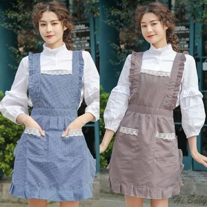 Tạp Dề cotton Viền Lá Sen Chống Thấm Nước Phù Hợp Cho Nhà Bếp