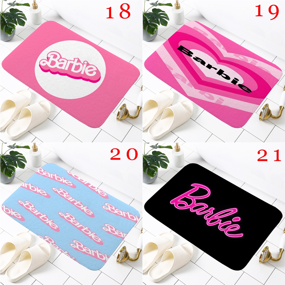 Pink barbie door mat slip-resistant rugs pad phòng tắm vòi hoa sen tắm non-slip mats thảm trang trí nội thất (60x40cm)