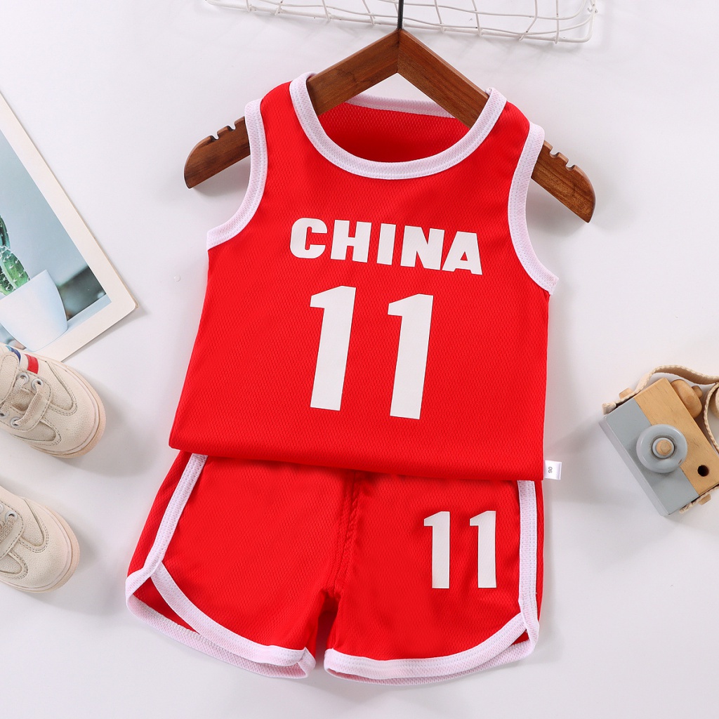 Trẻ Em Thể Thao Bóng Rổ Đồng Phục Mùa Hè Phù Hợp Với Bé Trai Áo Bóng Đồng Phục Quần Áo Trẻ Em Mùa Hè Bé Gái Áo Không Tay Hiệu Suất Quần Áo
