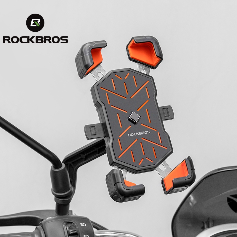 Giá đỡ điện thoại xe đạp ROCKBROS, Giá đỡ điện thoại xe đạp đa năng xoay 360 độ, Giá đỡ điện thoại di động 4,5-7,2 inch có giá đỡ xe máy chống sốc
