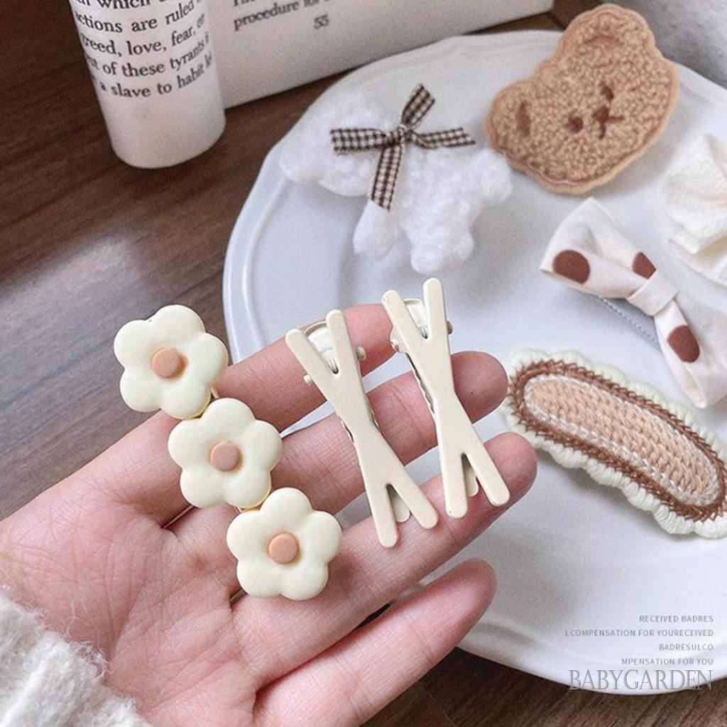 Set 9 Kẹp Tóc Hình Gấu Hoạt Hình Dễ Thương Cho Bé Gái