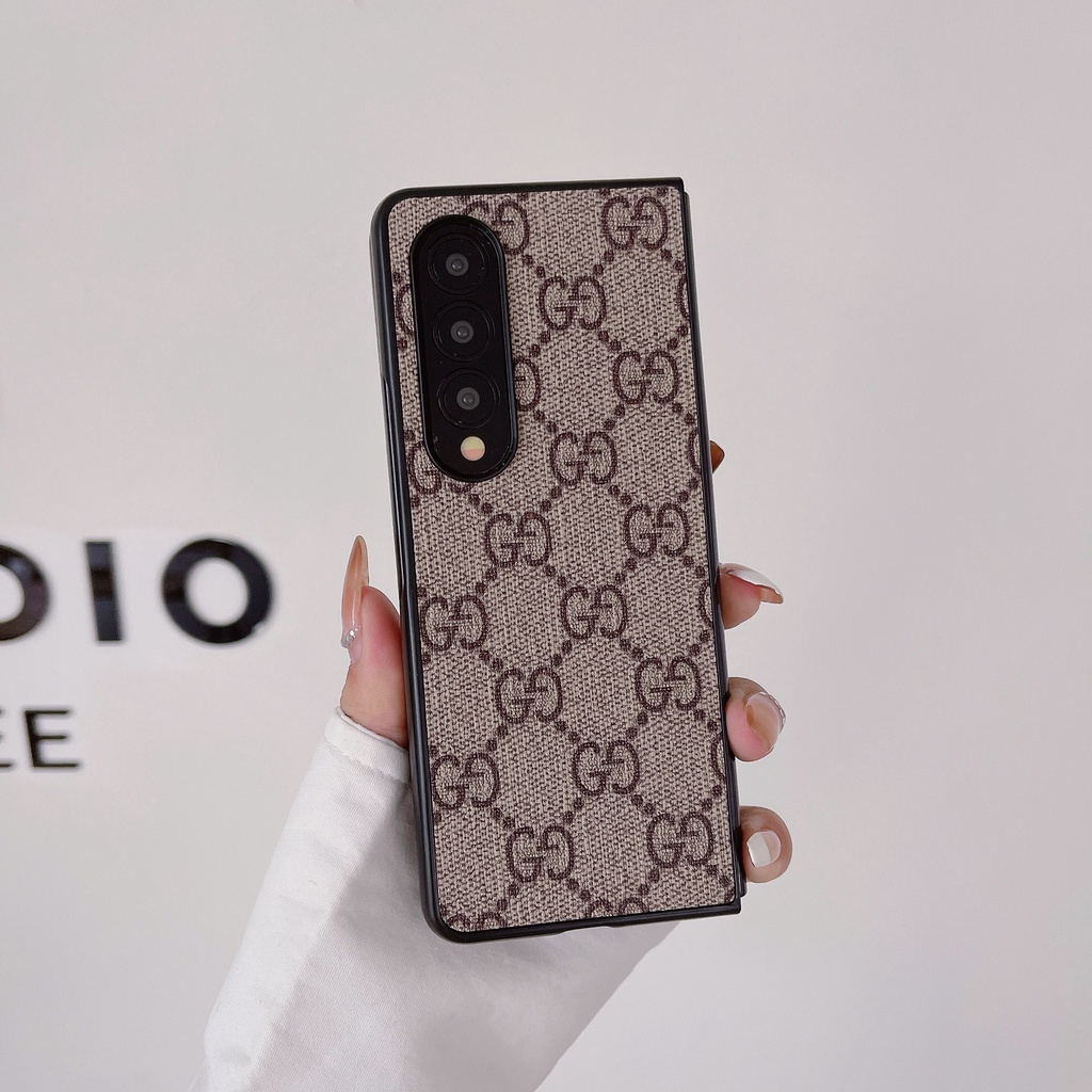 Thiết kế sang trọng Vỏ điện thoại gấp da PU cổ điển cổ điển cho Samsung Galaxy Z Fold 1 2 3 Z Fold 4 5G Vỏ cho Z Fold3 Vỏ bảo vệ thiết kế phong cách xu hướng