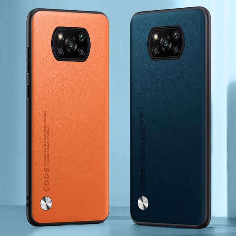 Ốp Điện Thoại Da Viền TPU Dẻo Thời Trang Sang Trọng Cho Xiaomi Poco X3 Pro / X3 NFC