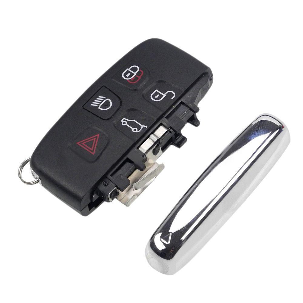 Chìa khóa ô tô FANIELLAPOWELL, Vỏ Fob từ xa 5 nút màu đen, Vỏ chìa khóa ô tô ABS thay thế cho Land Rover Evoque Discovery 4 Rover Evoque / Jaguar Freelander